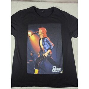 David Bowie Graphic Tee – Retro Concert Photo Print (Size L)